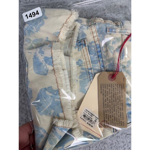 Current/Elliott Womens Blue Rose Boyfriend Shorts Size 29 Cotton Blend High Rise - Picture 13 of 13